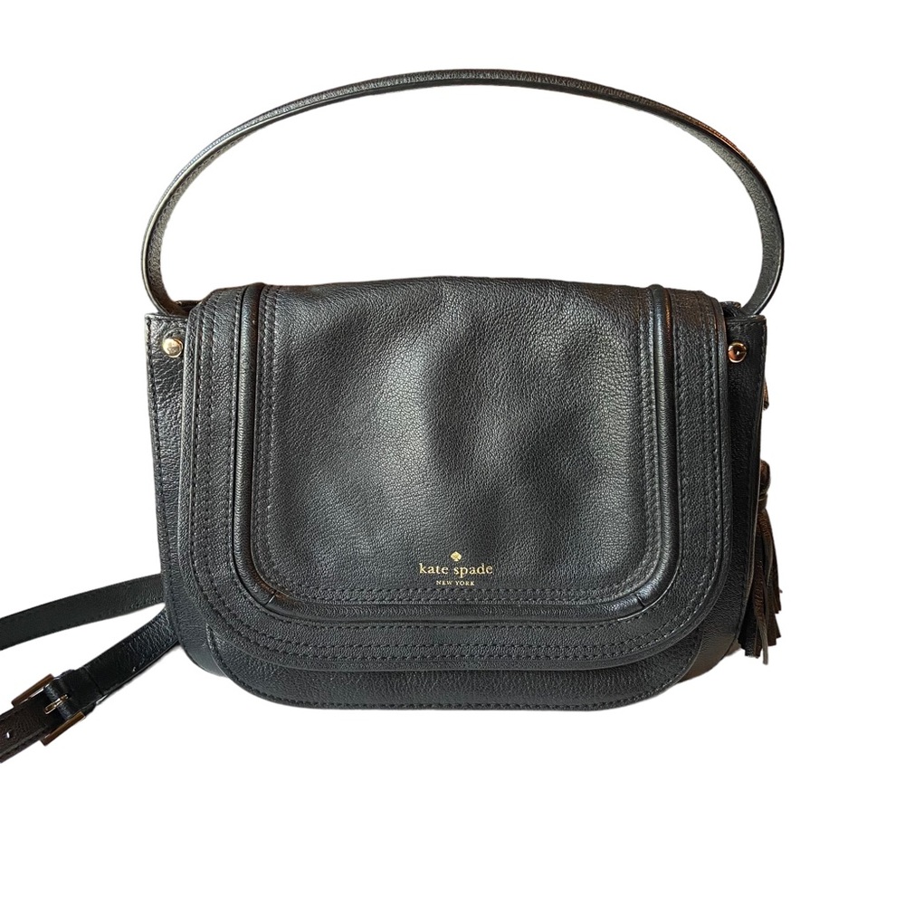 KATE SPADE Crossbody Bag Pratt Street Medium Rianne Black Leather Shoulder Strap
